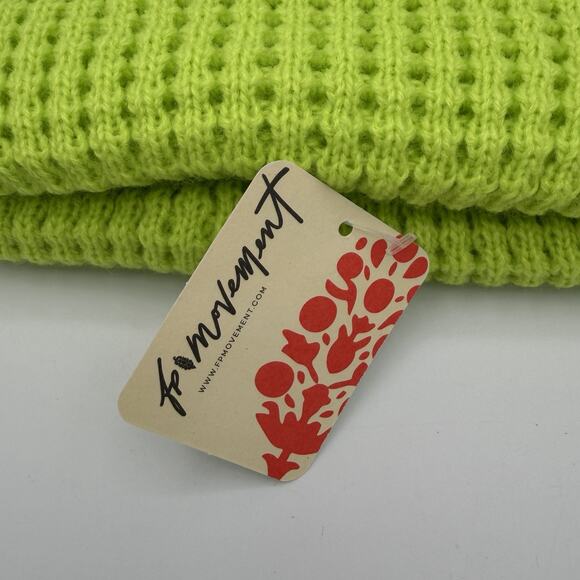 Free People Movement Lime Green Cool Down Beanie Size ALL NWT - Picture 3 of 11